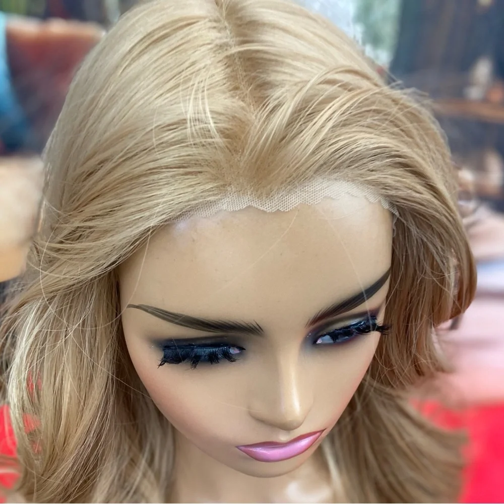 Strawberry blonde lace front wig